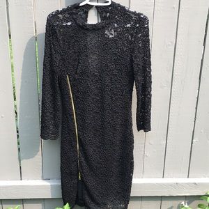 NWT ABS Allen Schwartz Black Lace Dress Size M